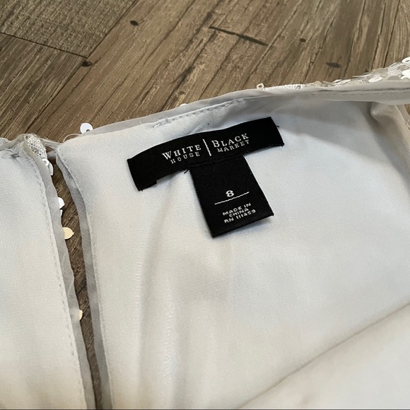 WHBM Silver Sparkle Shift Sequin Dress - Picture 7 of 9